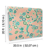 Wallpaper Temple Garden Peel & Stick Wallpaper // Coral