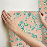 Wallpaper Temple Garden Peel & Stick Wallpaper // Coral