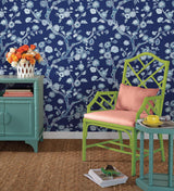 Wallpaper Temple Garden Peel & Stick Wallpaper // Navy Blue