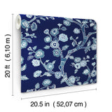 Wallpaper Temple Garden Peel & Stick Wallpaper // Navy Blue