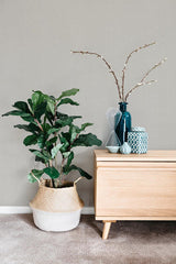 Wallpaper Textile Sisal Grasscloth Wallpaper // Dark Grey