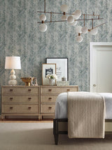 Wallpaper Textural Impremere Wallpaper // Blue & Green Metallic