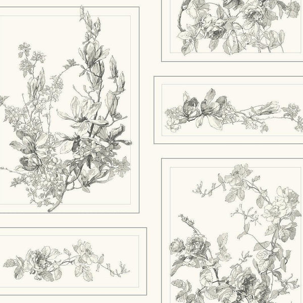 Wallpaper The Magnolia Wallpaper // Grey & Off White 