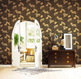 Wallpaper Tibetan Tigers Wallpaper // Black & Taupe