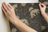 Wallpaper Tibetan Tigers Wallpaper // Black & Taupe