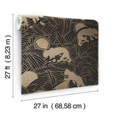 Wallpaper Tibetan Tigers Wallpaper // Black & Taupe