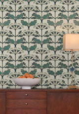 Wallpaper Tracery Blooms Wallpaper // Beige Metallic