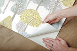 Wallpaper Treetops Peel & Stick Wallpaper // Aqua & Yellow