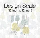 Wallpaper Treetops Peel & Stick Wallpaper // Aqua & Yellow