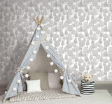 Wallpaper Treetops Peel & Stick Wallpaper // Grey