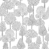 Wallpaper Treetops Peel & Stick Wallpaper // Grey