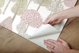 Wallpaper Treetops Peel & Stick Wallpaper // Pink & Mint
