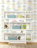 Wallpaper Triangles Peel & Stick Wallpaper // Aqua & Yellow