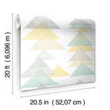 Wallpaper Triangles Peel & Stick Wallpaper // Aqua & Yellow