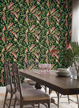 Wallpaper Tropical Love Birds Wallpaper // Black