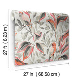 Wallpaper Tropical Love Birds Wallpaper // Grey