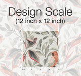 Wallpaper Tropical Love Birds Wallpaper // Grey