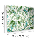 Wallpaper Tropical Love Birds Wallpaper // White & Aqua