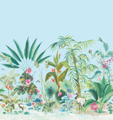 Wallpaper Tropical Panoramic Wall Mural // Blue