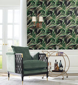 Wallpaper Tropical Paradise Wallpaper // Green & Black