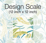 Wallpaper Tropical Toss Wallpaper // Aqua & Yellow