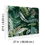 Wallpaper Tropical Toss Wallpaper // Dark Green