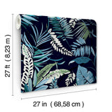 Wallpaper Tropical Toss Wallpaper // Navy