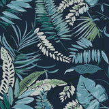 Wallpaper Tropical Toss Wallpaper // Navy