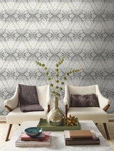 Wallpaper Tudor Diamond Damask Wallpaper // Black