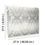 Wallpaper Tudor Diamond Damask Wallpaper // Black