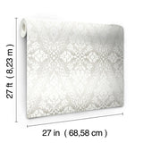 Wallpaper Tudor Diamond Damask Wallpaper // Grey