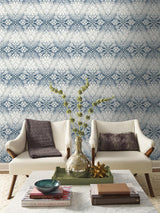 Wallpaper Tudor Diamond Damask Wallpaper // Navy