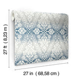 Wallpaper Tudor Diamond Damask Wallpaper // Navy