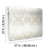 Wallpaper Tudor Diamond Damask Wallpaper // Off White