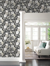 Wallpaper Vincent Poppies Wallpaper // Black & Cream