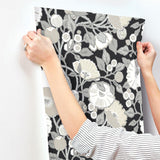 Wallpaper Vincent Poppies Wallpaper // Black & Cream