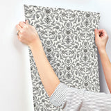 Wallpaper Vintage Blooms Wallpaper // Grey