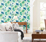 Wallpaper Watercolor Bouquet Wallpaper // Blue & Green
