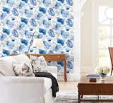 Wallpaper Watercolor Bouquet Wallpaper // Cobalt