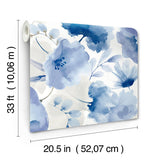 Wallpaper Watercolor Bouquet Wallpaper // Cobalt