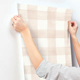 Wallpaper Watercolor Check Wallpaper // Pink & White