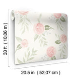 Wallpaper Watercolor Roses Wallpaper // Coral