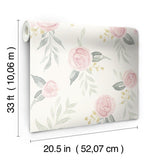 Wallpaper Watercolor Roses Wallpaper // Pink