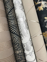 Wallpaper Wavy Stripe Wallpaper // Beige Metallic