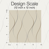 Wallpaper Wavy Stripe Wallpaper // Beige Metallic