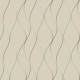 Wallpaper Wavy Stripe Wallpaper // Beige Metallic