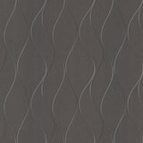 Wallpaper Wavy Stripe Wallpaper // Black Metallic