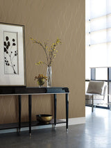 Wallpaper Wavy Stripe Wallpaper // Tan Metallic