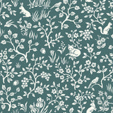 Wallpaper Weekends Fox & Hare Wallpaper // Teal