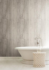 Wallpaper Wide Wooden Planks Wallpaper // Grey & Black